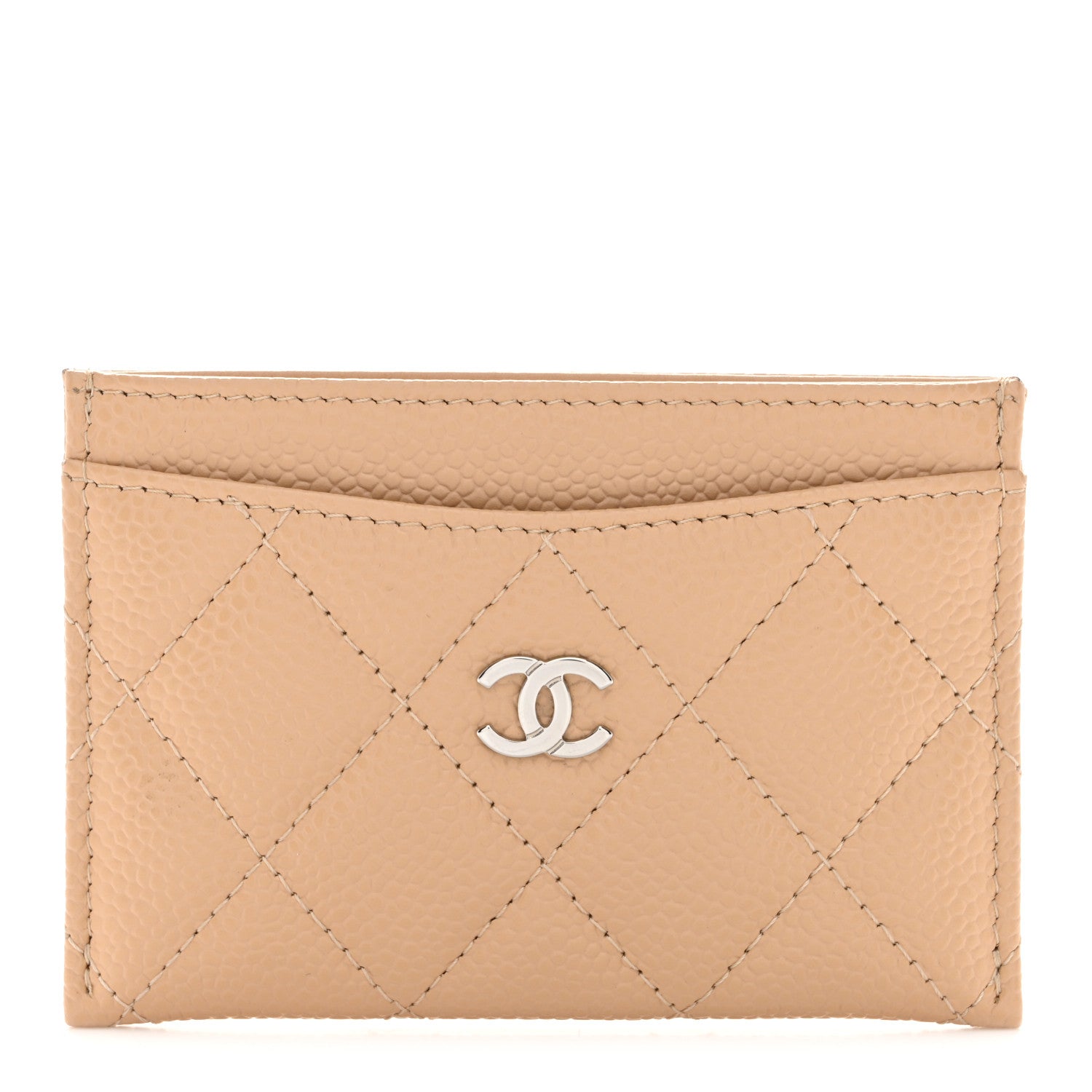 Chanel Caviar Quilted Card Holder Beige 1 of 8