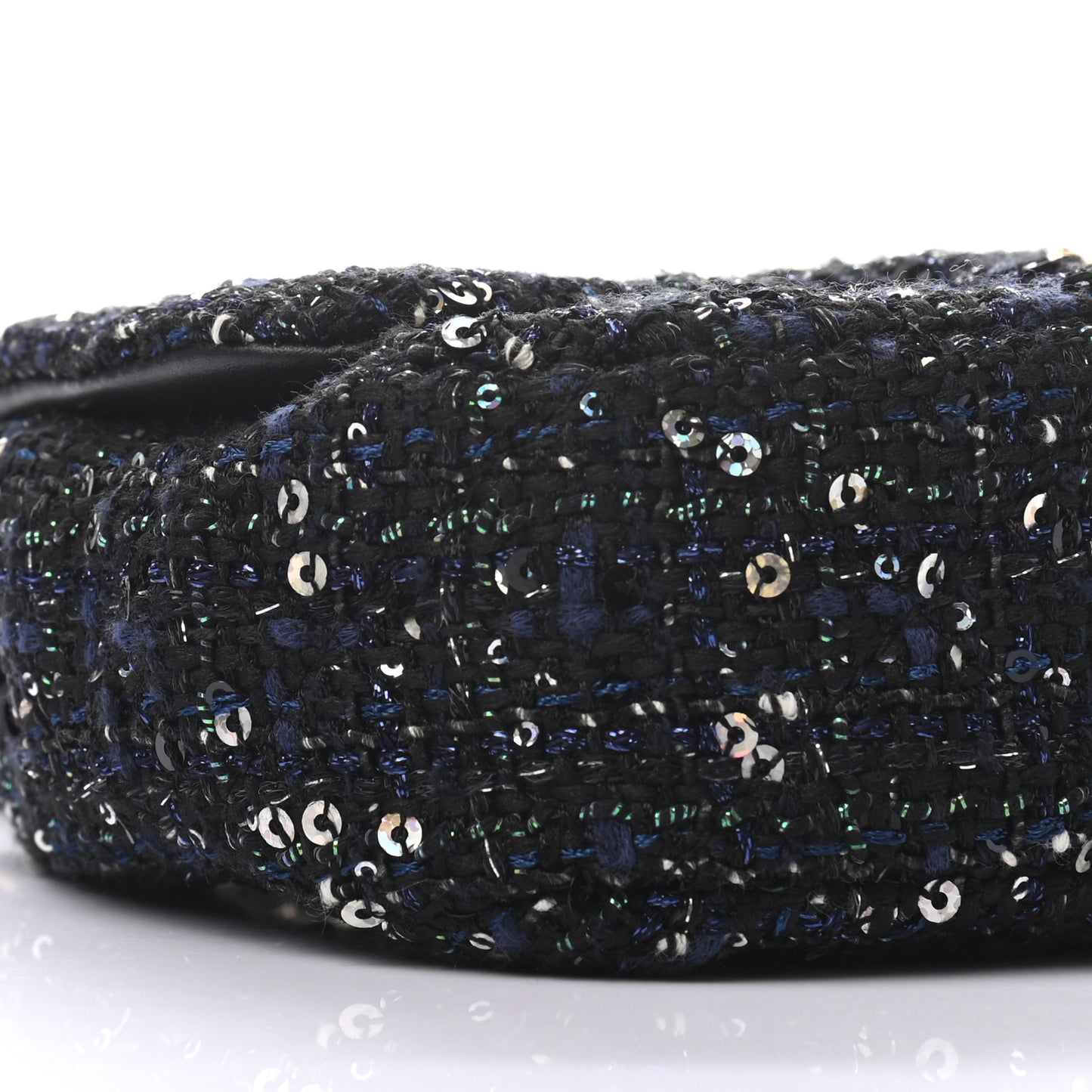 Tweed Mini Pearl Handle Flap Black Ecru