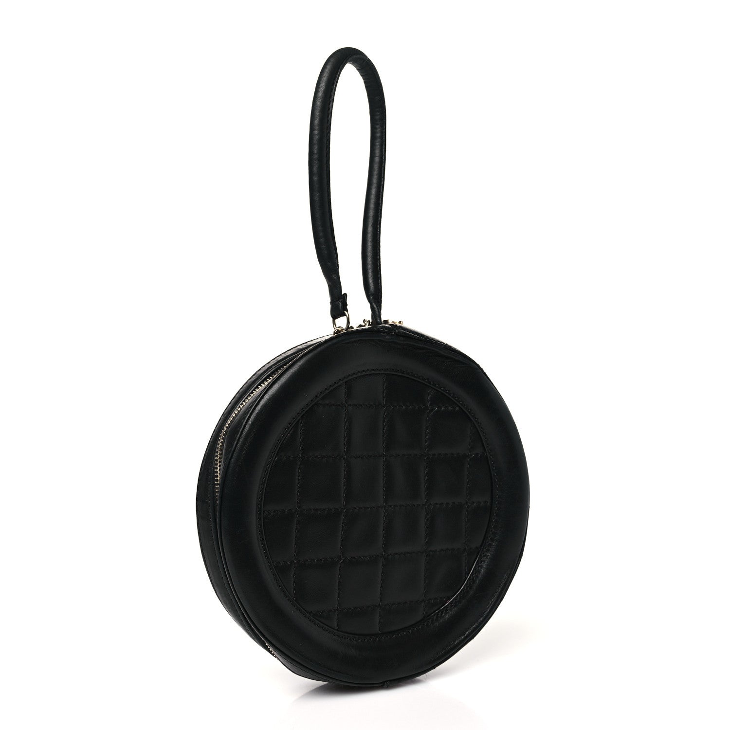 Chanel Lambskin Square Quilted Round Shoulder Bag Black 3 of 11