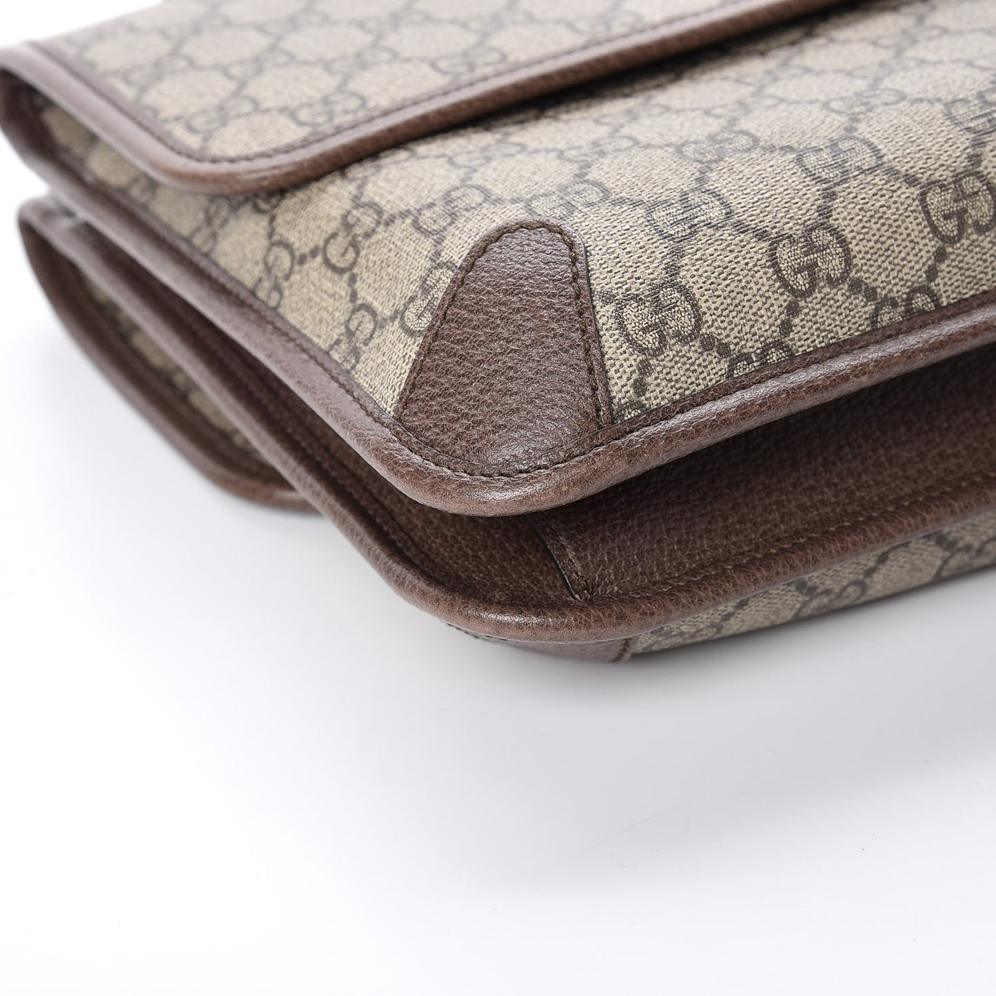 GG Supreme Monogram Web Neo Vintage Double Flap Messenger Bag Beige New Acero
