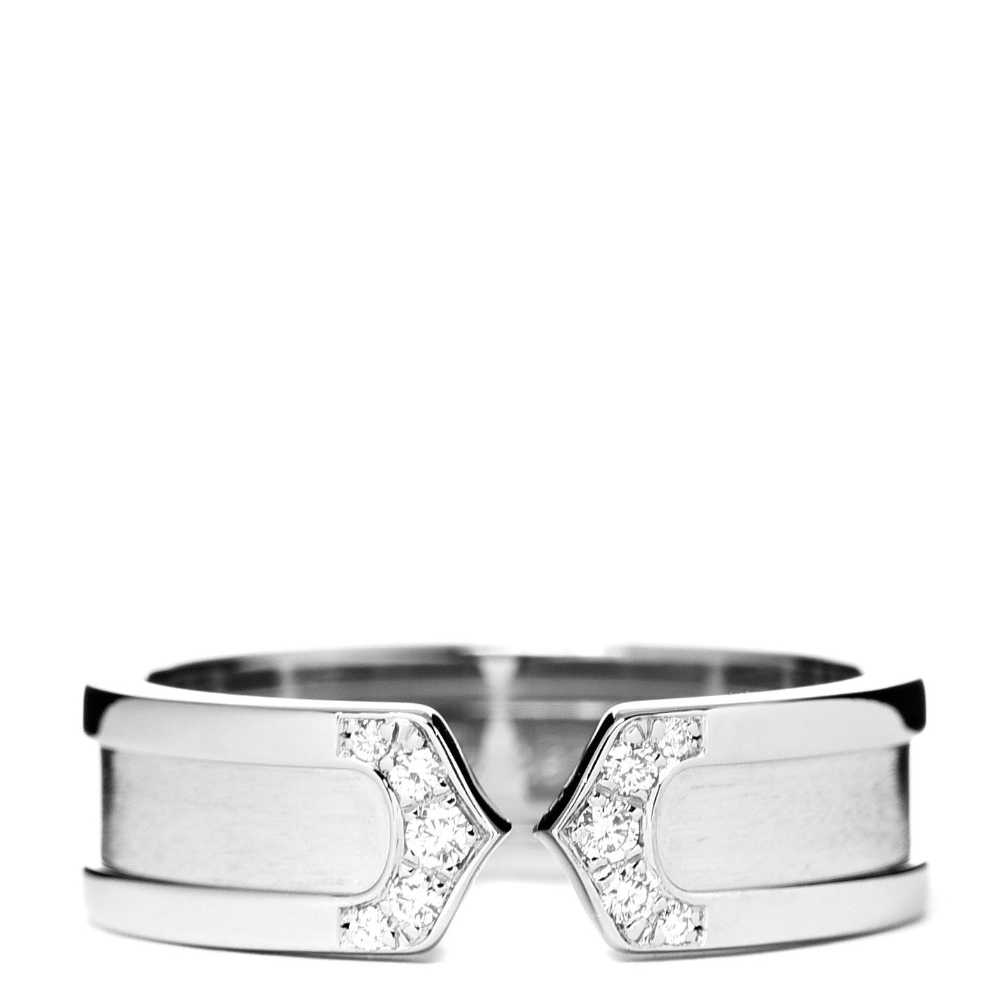 18K White Gold Diamond 6.5mm Logo De Ring 59 8.75
