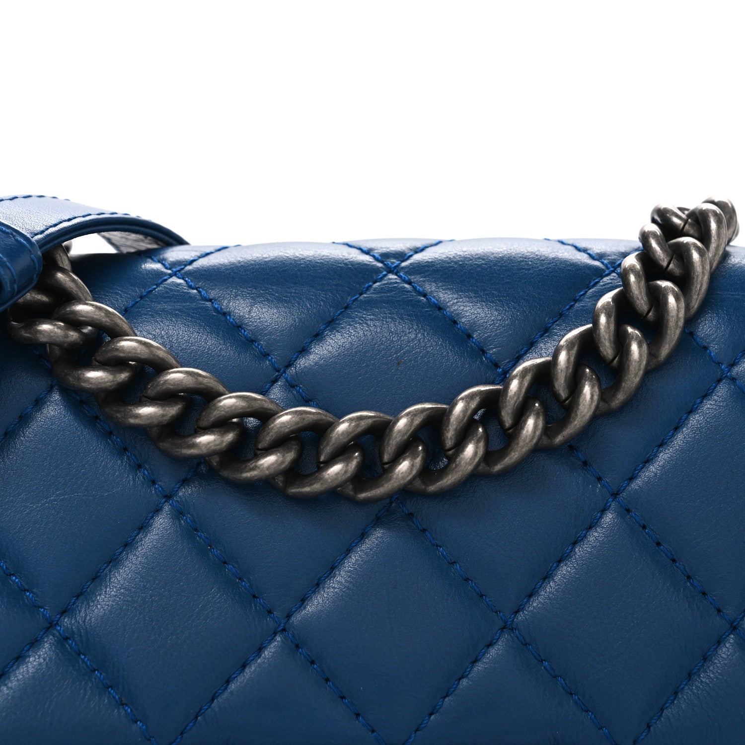 Chanel Calfskin Quilted Medium Rock My Shoulder Flap Blue 8 of 11
