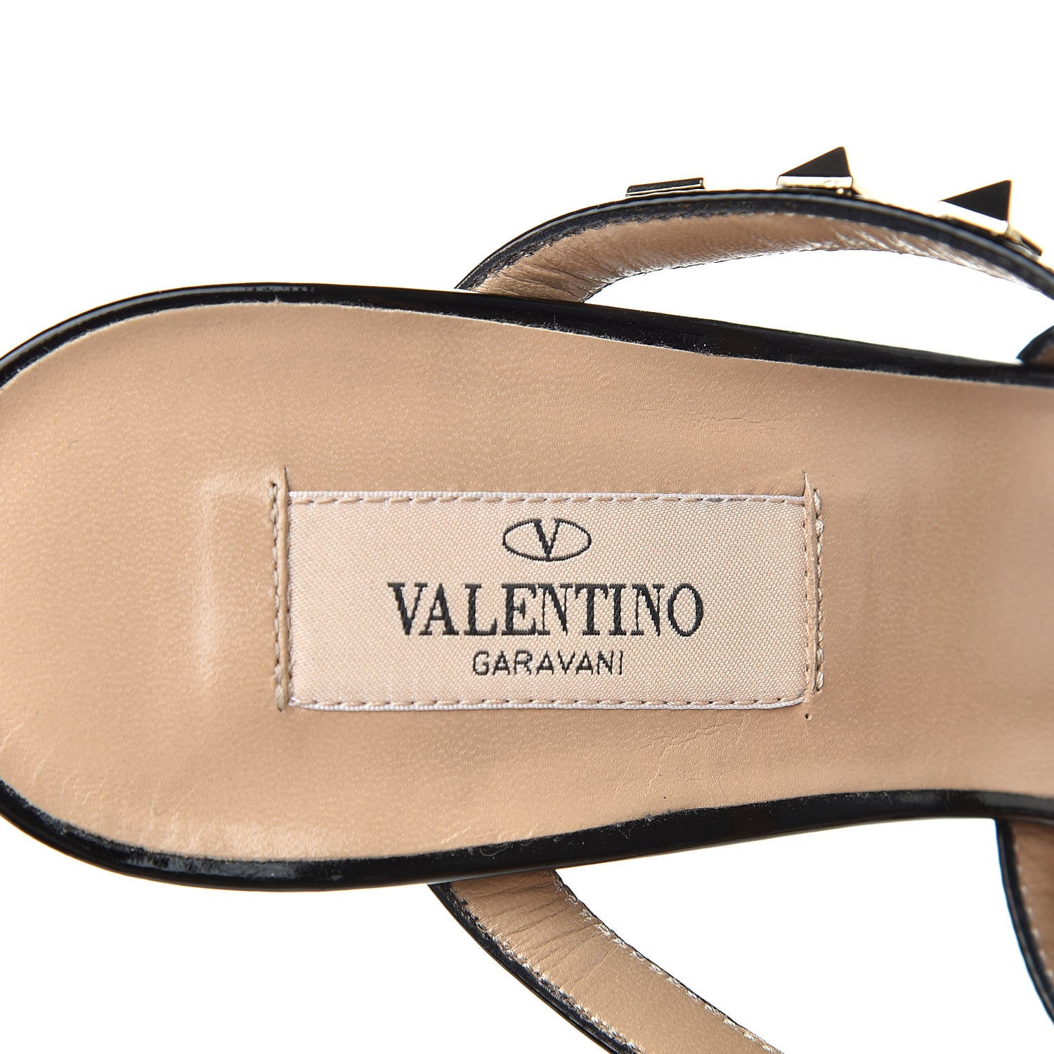 Valentino Garavani Patent Rockstud 90mm Caged Slide Sandals 38.5 Black 7 of 9