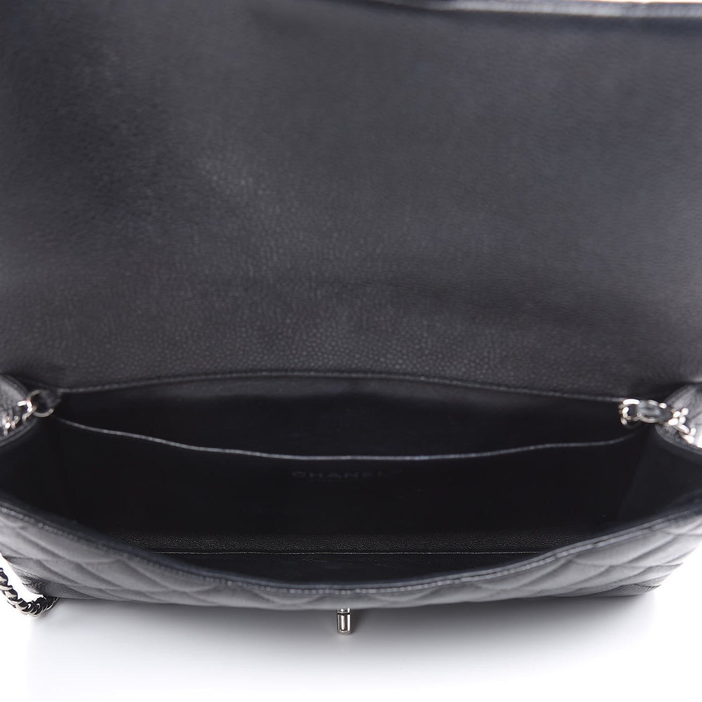 Caviar Quilted Clutch With Chain Flap Black