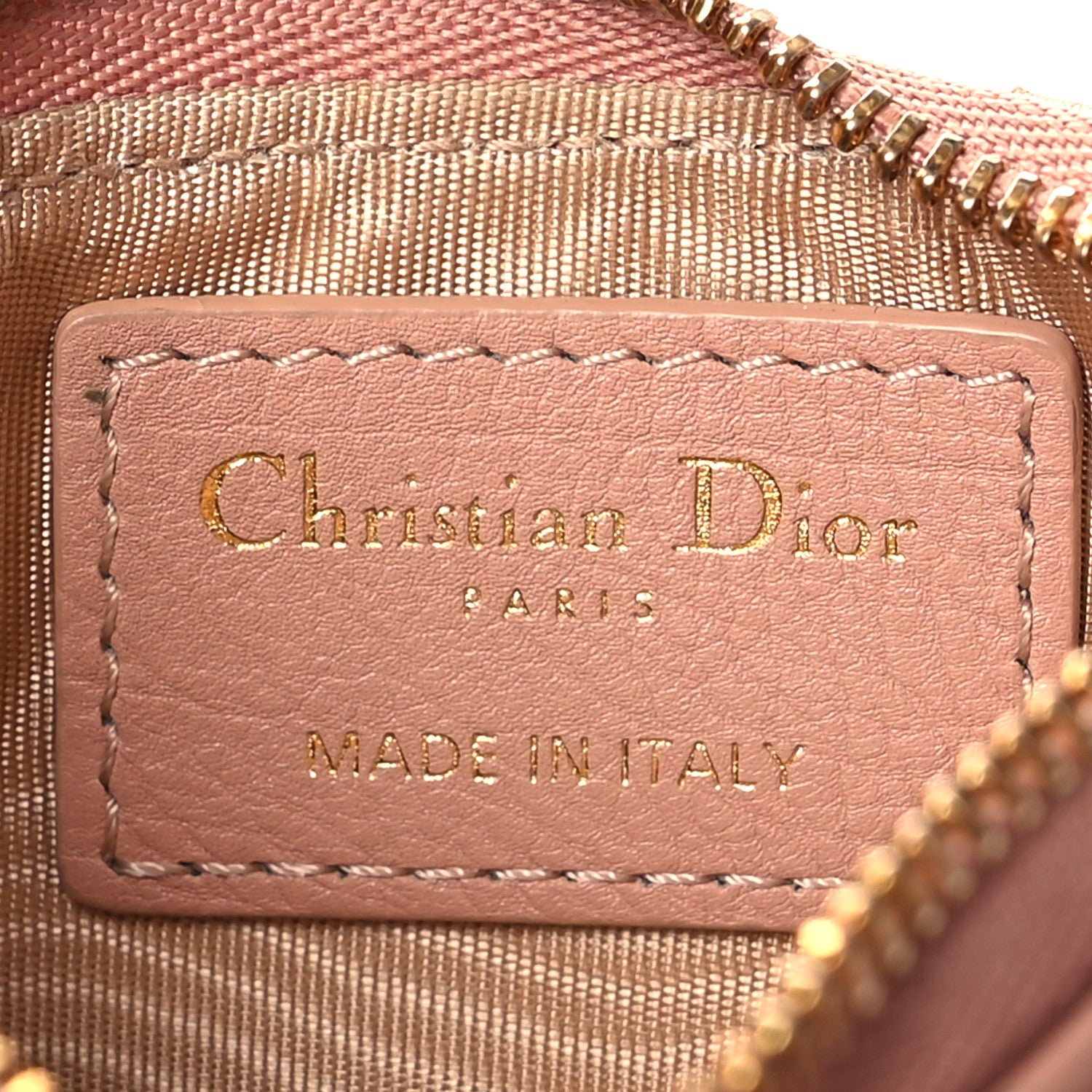Christian Dior Supple Calfskin Cannage Caro Zipped Key Case Rose Des Vents 6 of 9