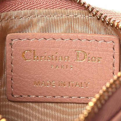 Christian Dior Supple Calfskin Cannage Caro Zipped Key Case Rose Des Vents 6 of 9