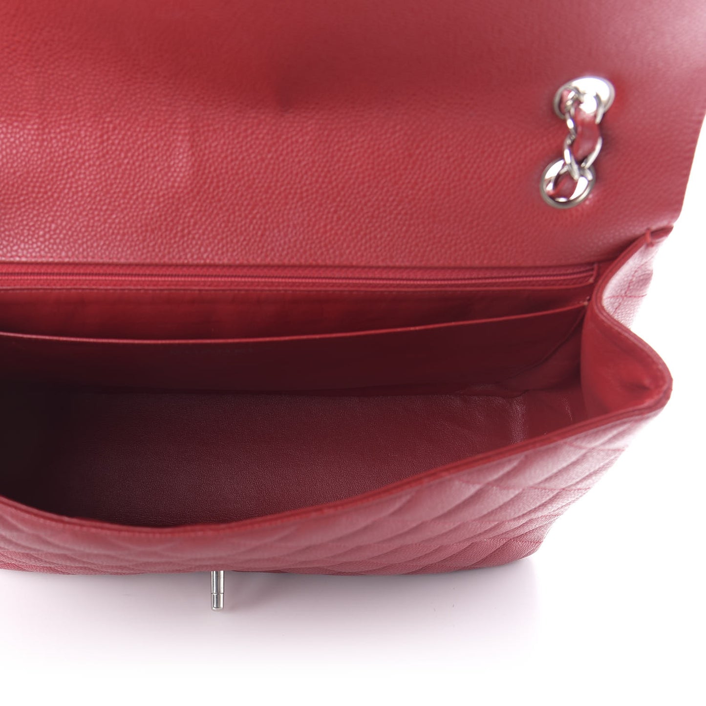 Caviar Quilted Maxi Single Flap Red