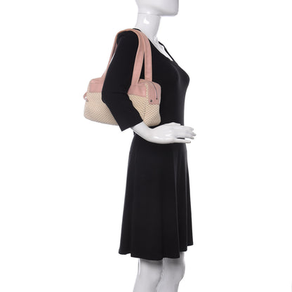 Chanel Canvas Woven Lambskin Lax Shoulder Bag Pink 2 of 14