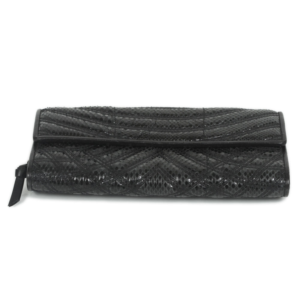 Ayers Snakeskin Continental Wallet Nero