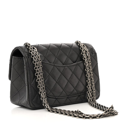 Chanel Metallic Sheepskin Quilted 2.55 Reissue Mini Flap Dark Silver 3 of 13