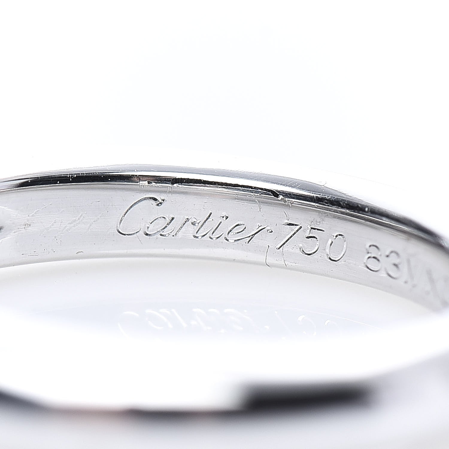 Cartier 18K White Gold Diamond .25ct C De Solitaire Ring 50 5.25 5 of 5