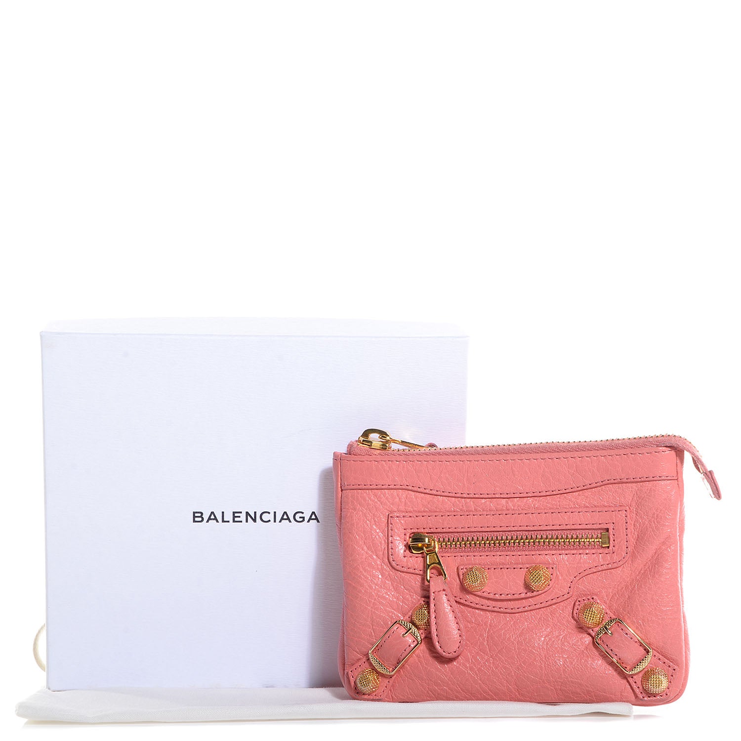 Balenciaga Agneau Giant 12 Gold Hardware M Porte-Monnaie Coin Purse Rose Azalee 11 of 11