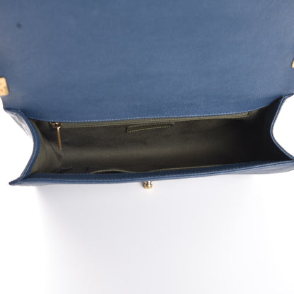 Chanel Caviar Quilted New Medium Boy Flap Blue 6 of 8