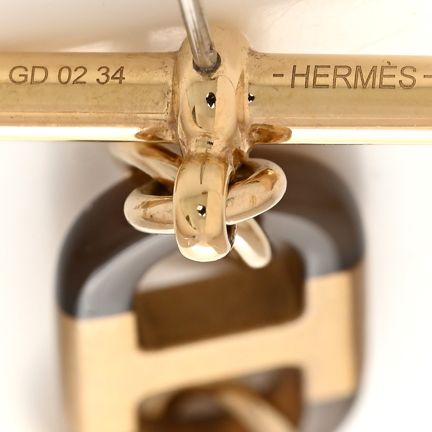 Lacquered Horn Permabrass Small Sur Mer Drop Earrings Gold Black