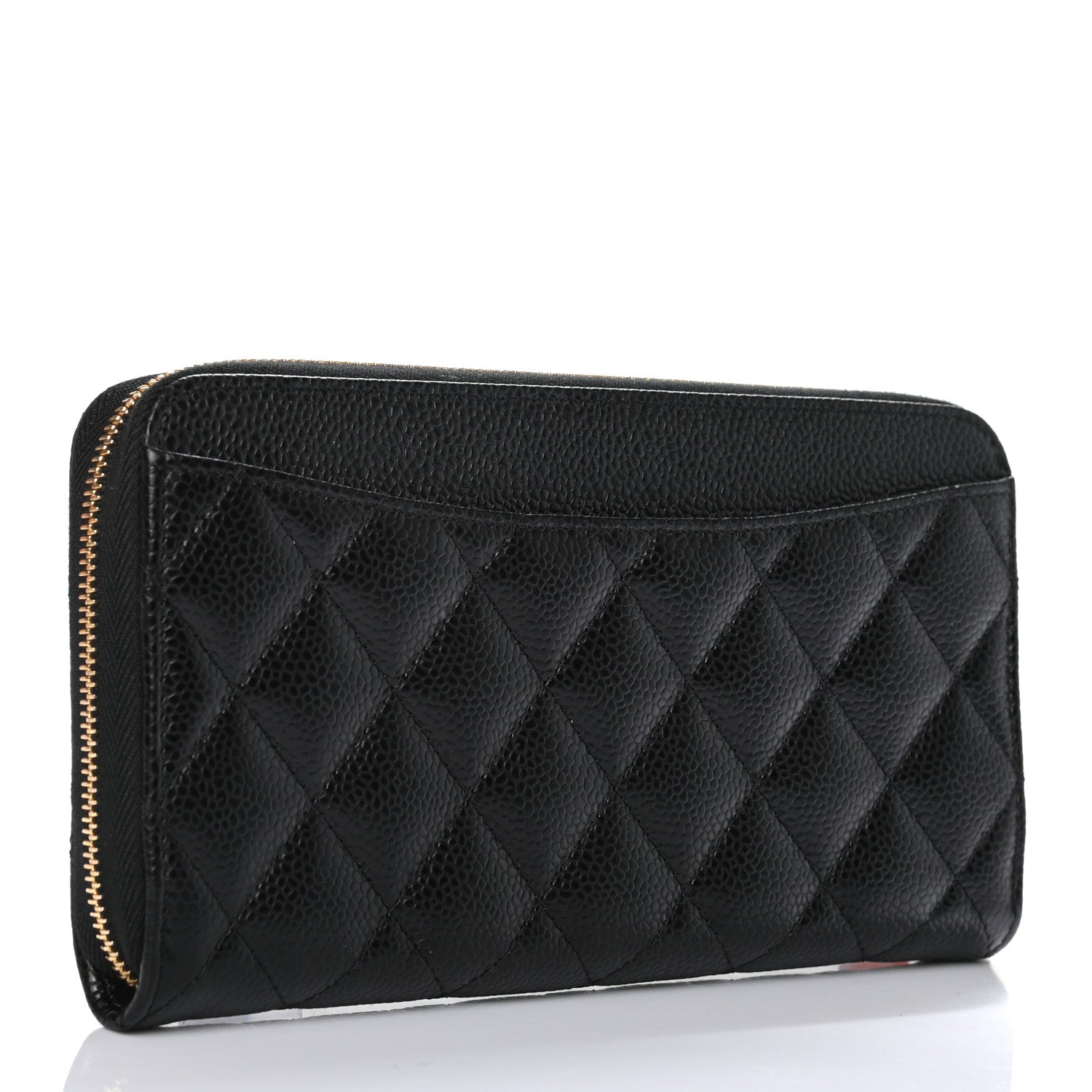 Chanel Caviar Quilted Large Gusset Zip Around Wallet Black 3 of 8