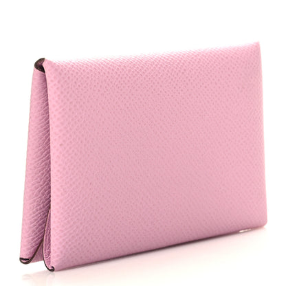 Hermes Epsom Calvi Duo Card Case Mauve Sylvestre 3 of 9