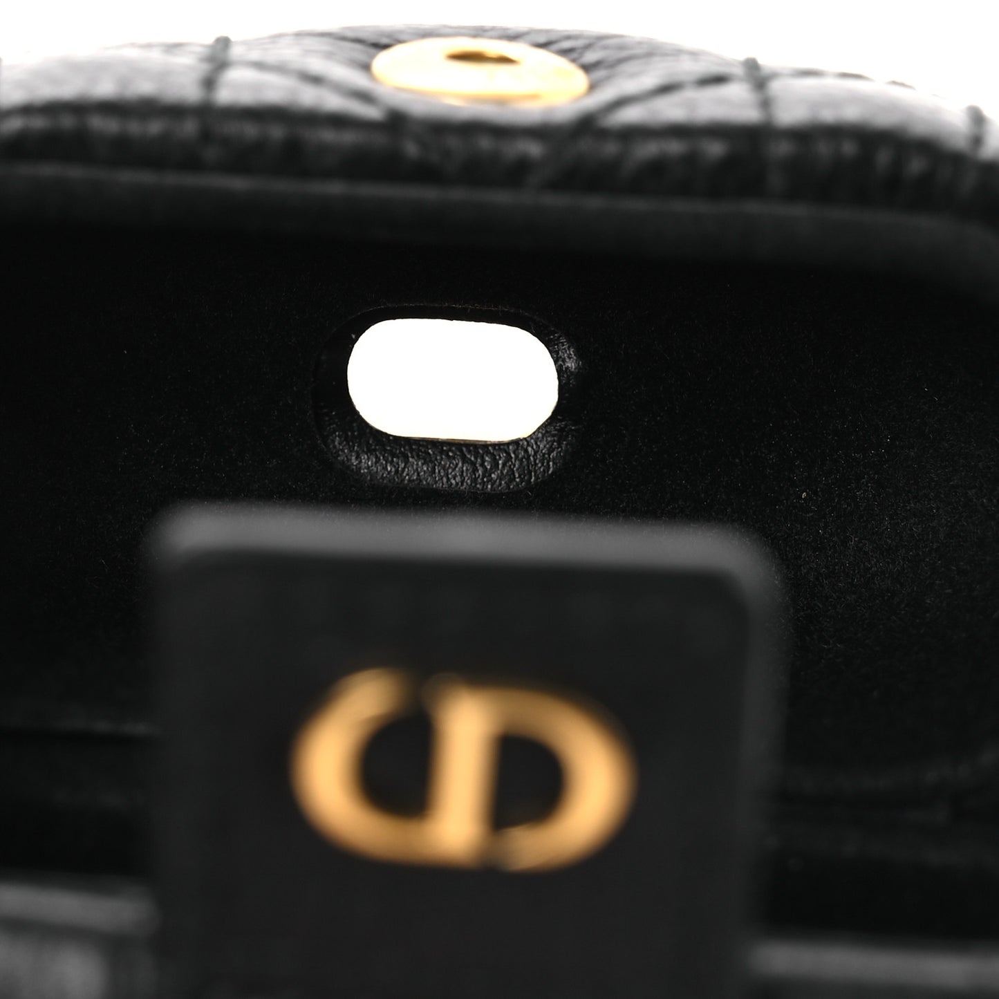 Supple Calfskin Cannage Caro Airpods Pro Case Black