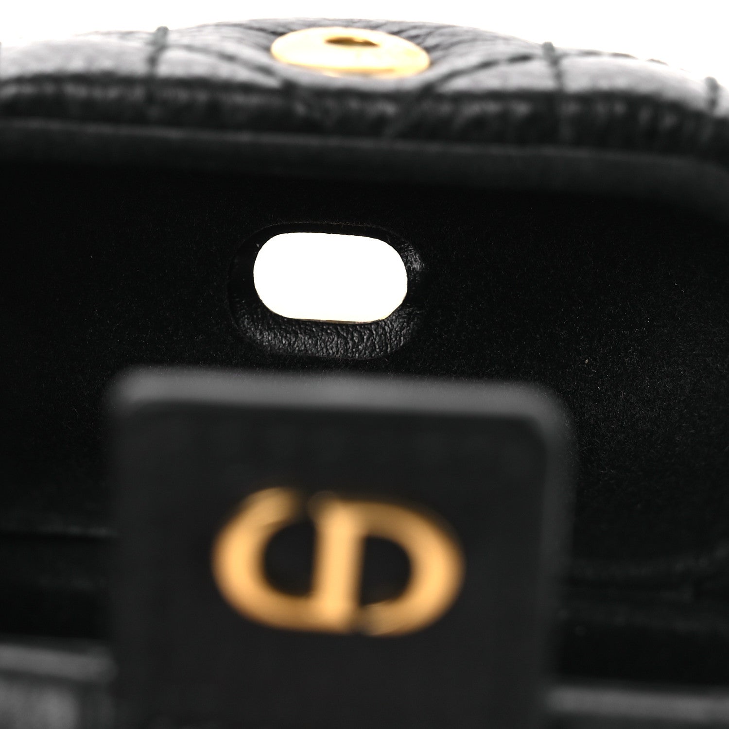 Christian Dior Supple Calfskin Cannage Caro Airpods Pro Case Black 4 of 6