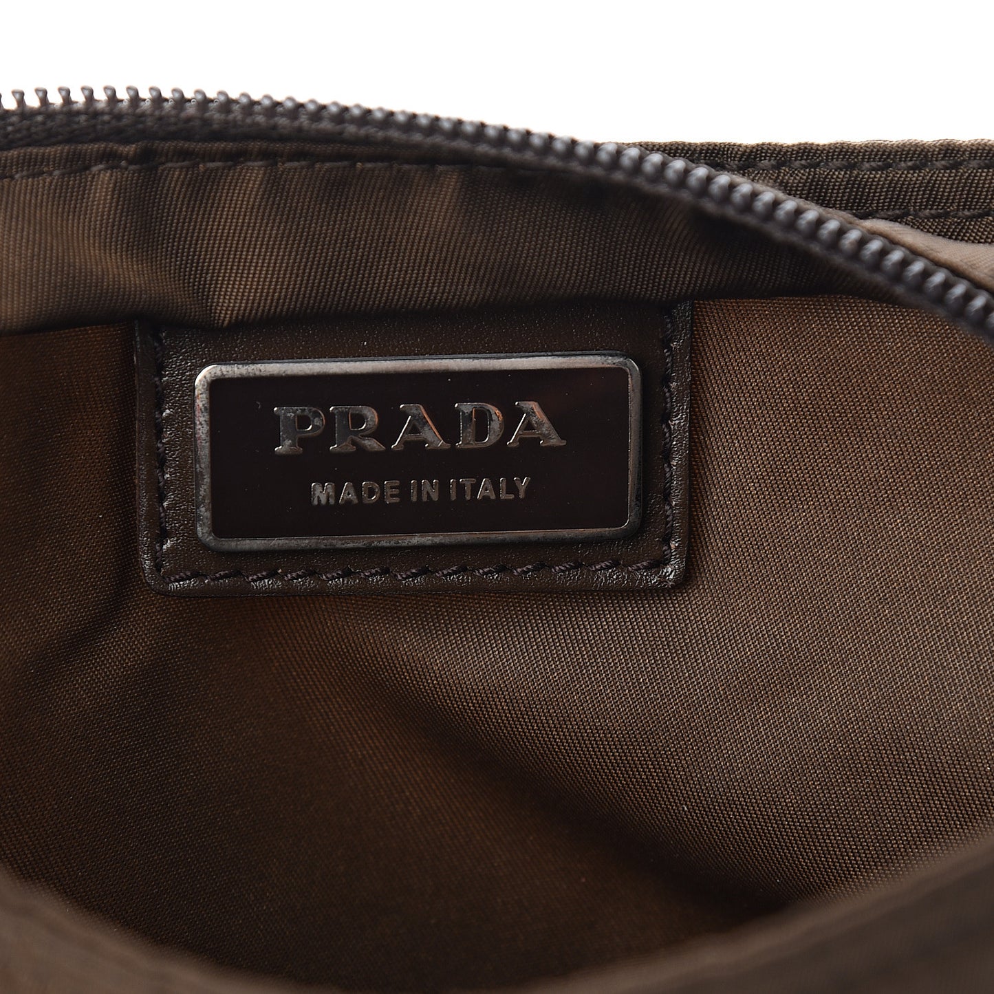 Tessuto Nylon Small Flat Messenger Bag Brown