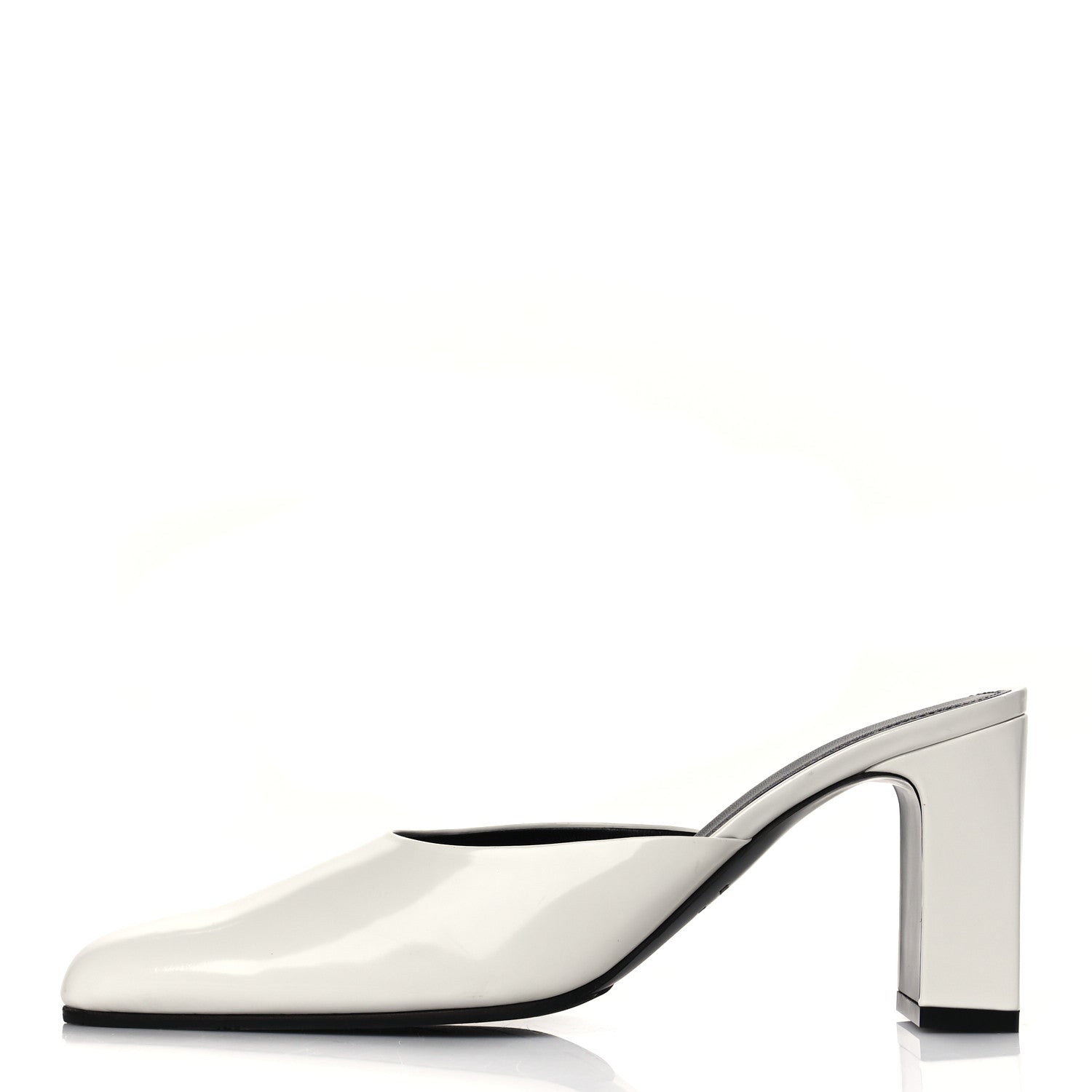 Balenciaga Patinated Calfskin Mule Pumps 36 Optic White 1 of 10