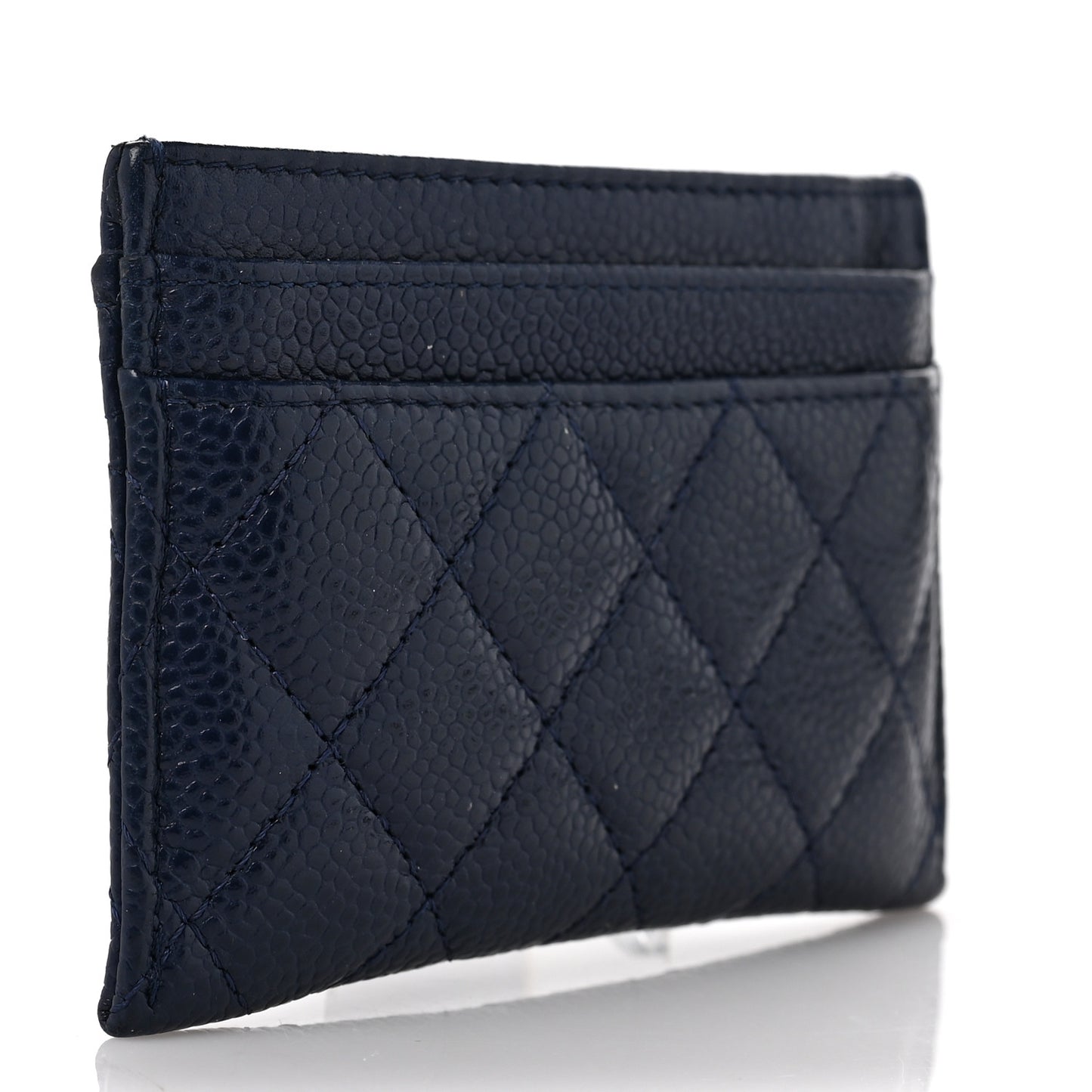 Caviar Quilted Boy Card Holder Blue