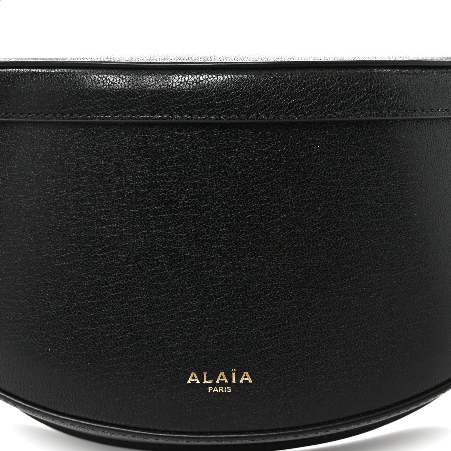 Goatskin Hip East West Shoulder Bag Black