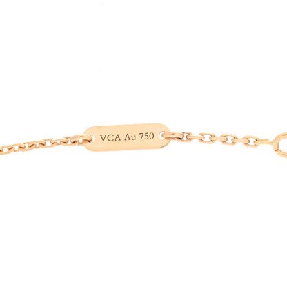 Van Cleef & Arpels 18K Yellow Gold Mother of Pearl Vintage Alhambra Pendant Necklace 4 of 6