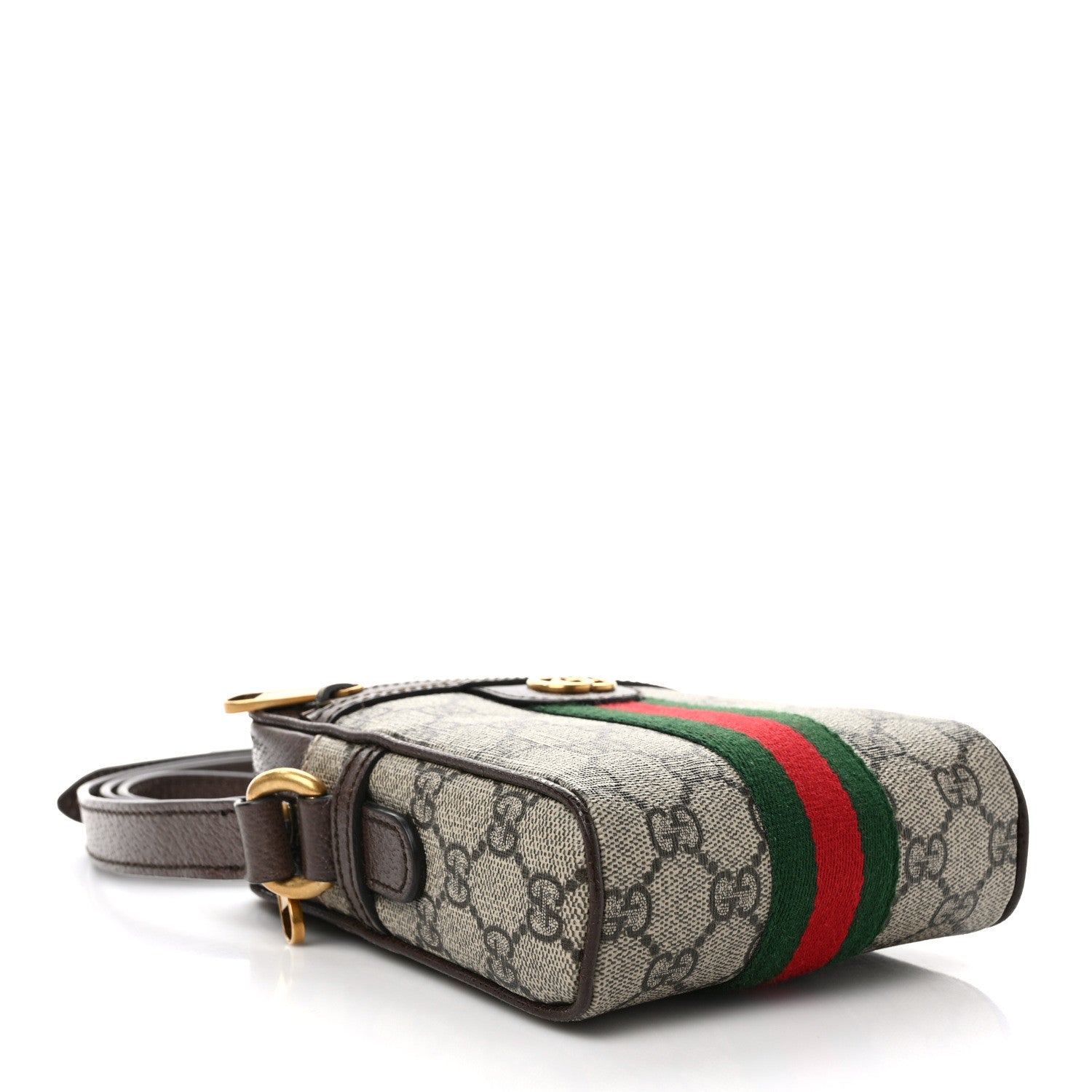 Gucci GG Supreme Monogram Web Mini Ophidia Messenger Brown 4 of 9