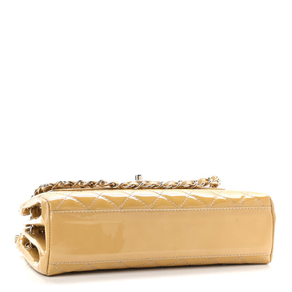Chanel Patent Quilted Accordion Double Flap Beige 3 of 12