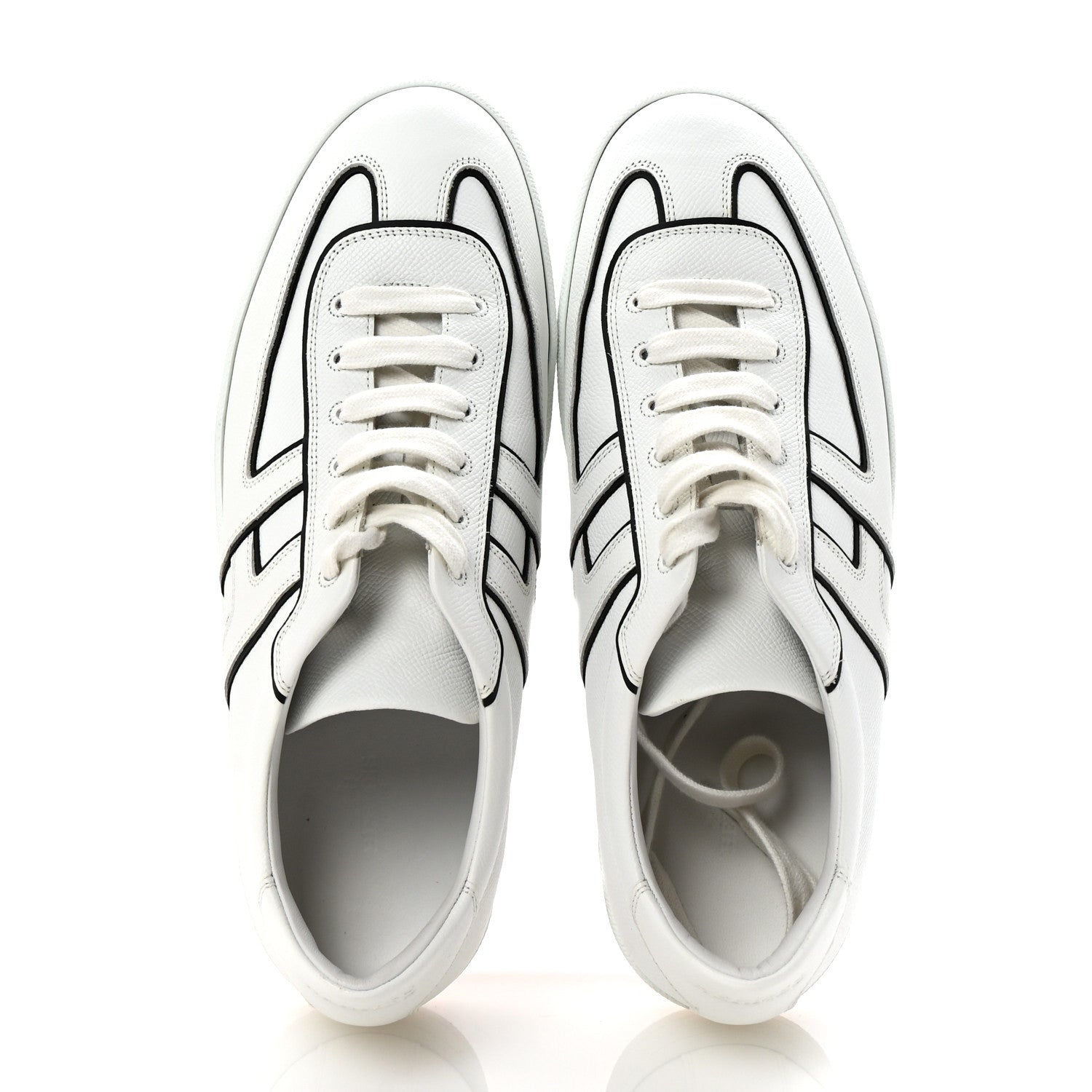 Hermes Epsom Mens Boomerang Sneakers 43.5 White Black 2 of 10