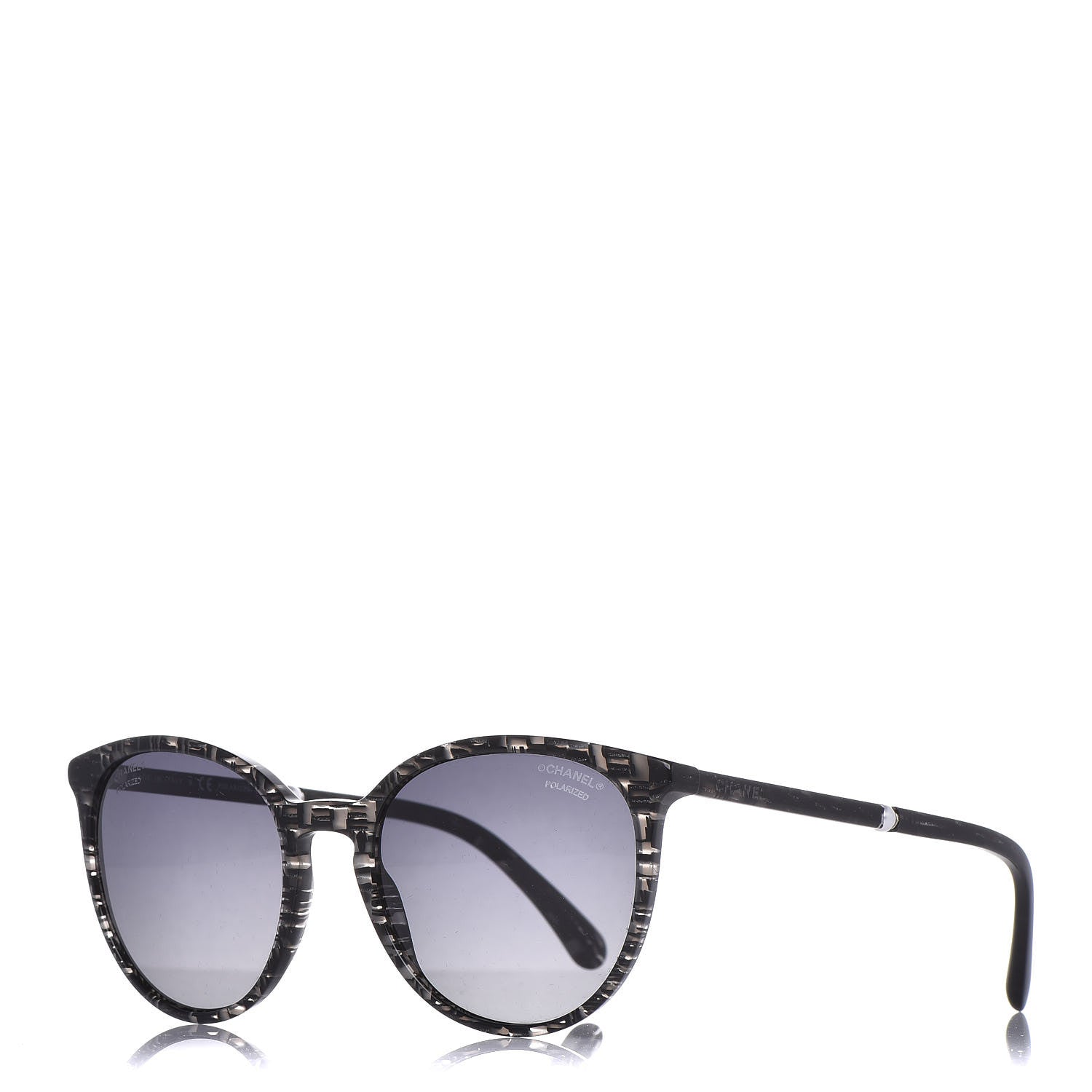 Chanel Acetate Butterfly Pearl Sunglasses 5394-H Glittered Black 1 of 7