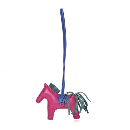 Hermes Milo Lambskin Grigri Rodeo Horse Bag Charm PM Rose Pourpre Bleu Electrique Malachite 1 of 5