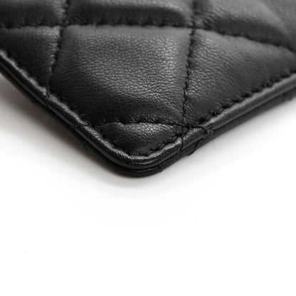 Chanel Lambskin Quilted Glitter Card Holder On Chain Black 10 of 11
