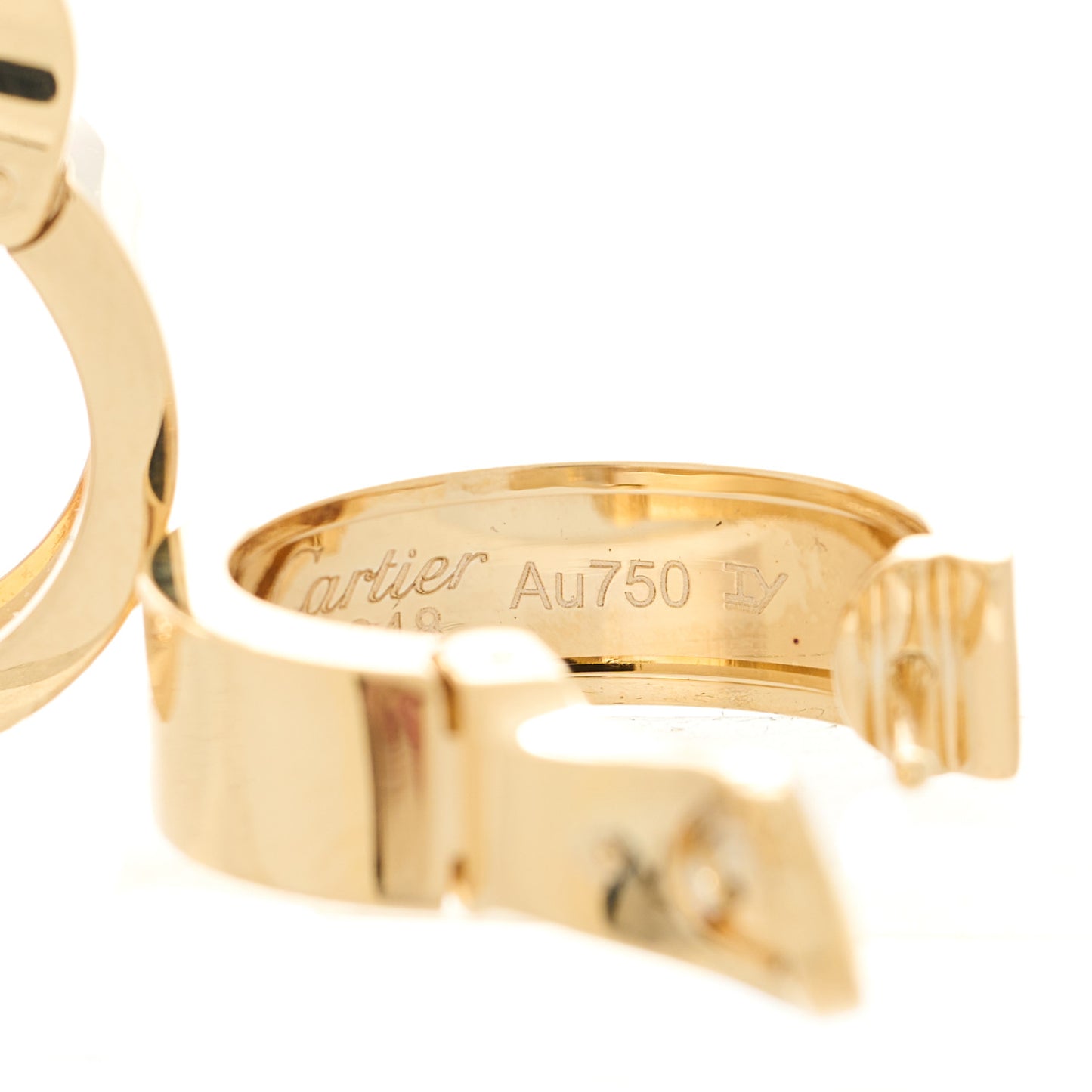 18K Yellow Gold 5.5mm LOVE French Clip Hoop Earrings