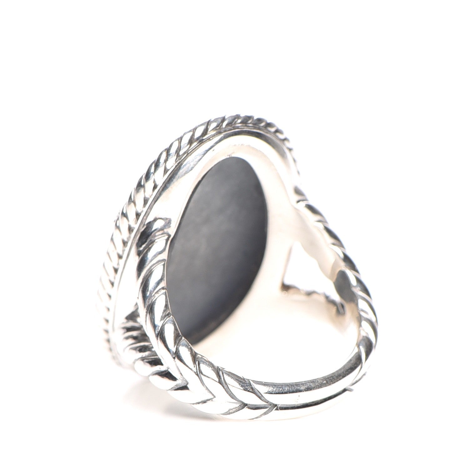David Yurman Sterling Silver Diamond Cable Coil Ring 58.5 8.75 3 of 4