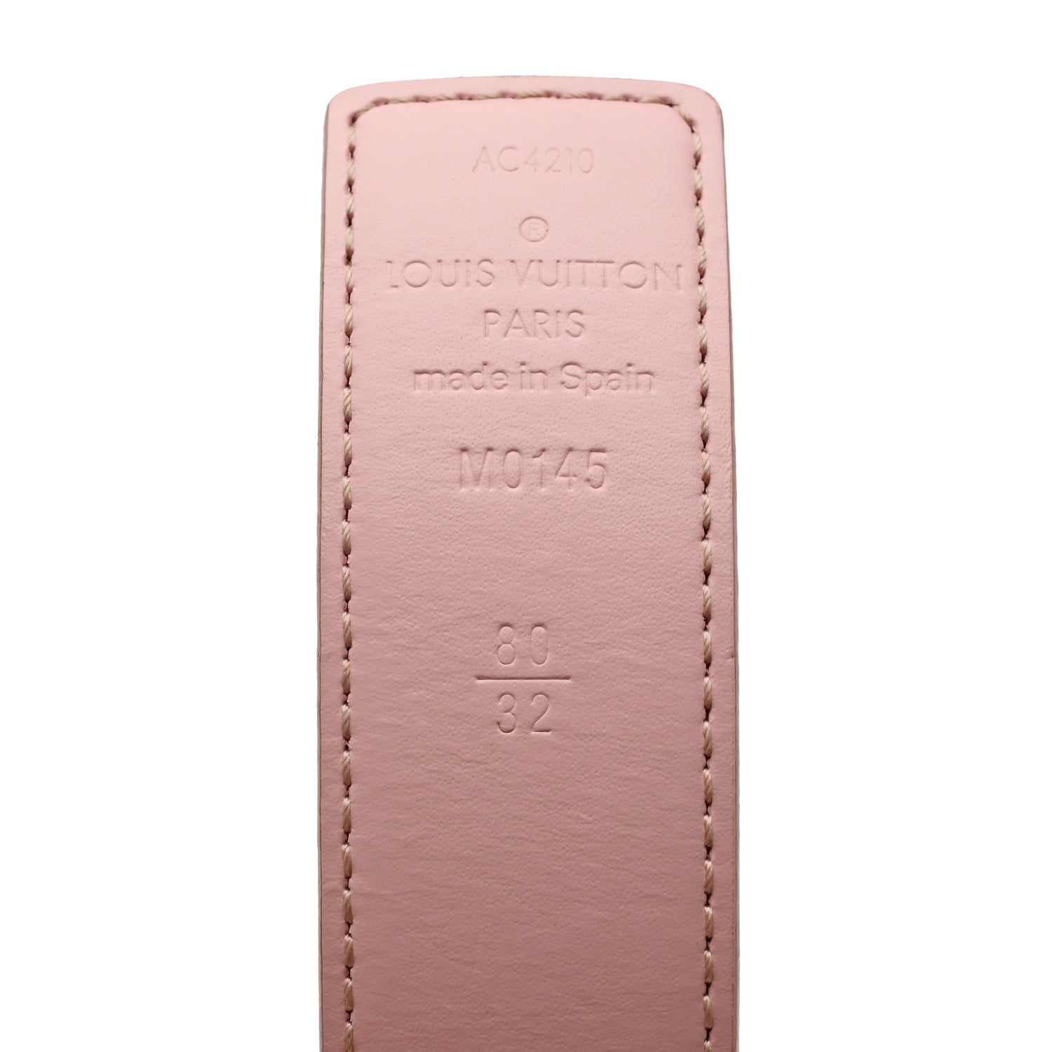 Louis Vuitton Damier Azur LV Initiales 32mm Belt 80 32 Rose Ballerine 4 of 13