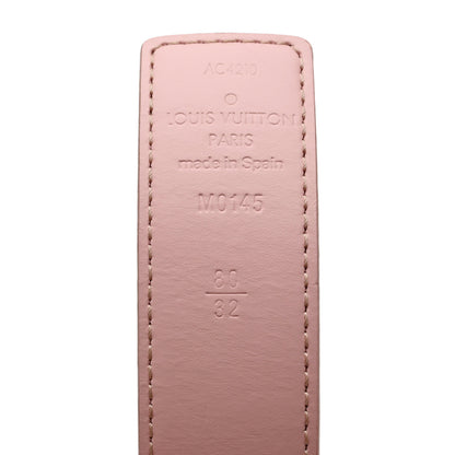 Louis Vuitton Damier Azur LV Initiales 32mm Belt 80 32 Rose Ballerine 4 of 13