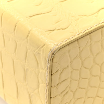 Bottega Veneta Calfskin Crocodile Embossed Daisey Box Clutch Yellow 10 of 12