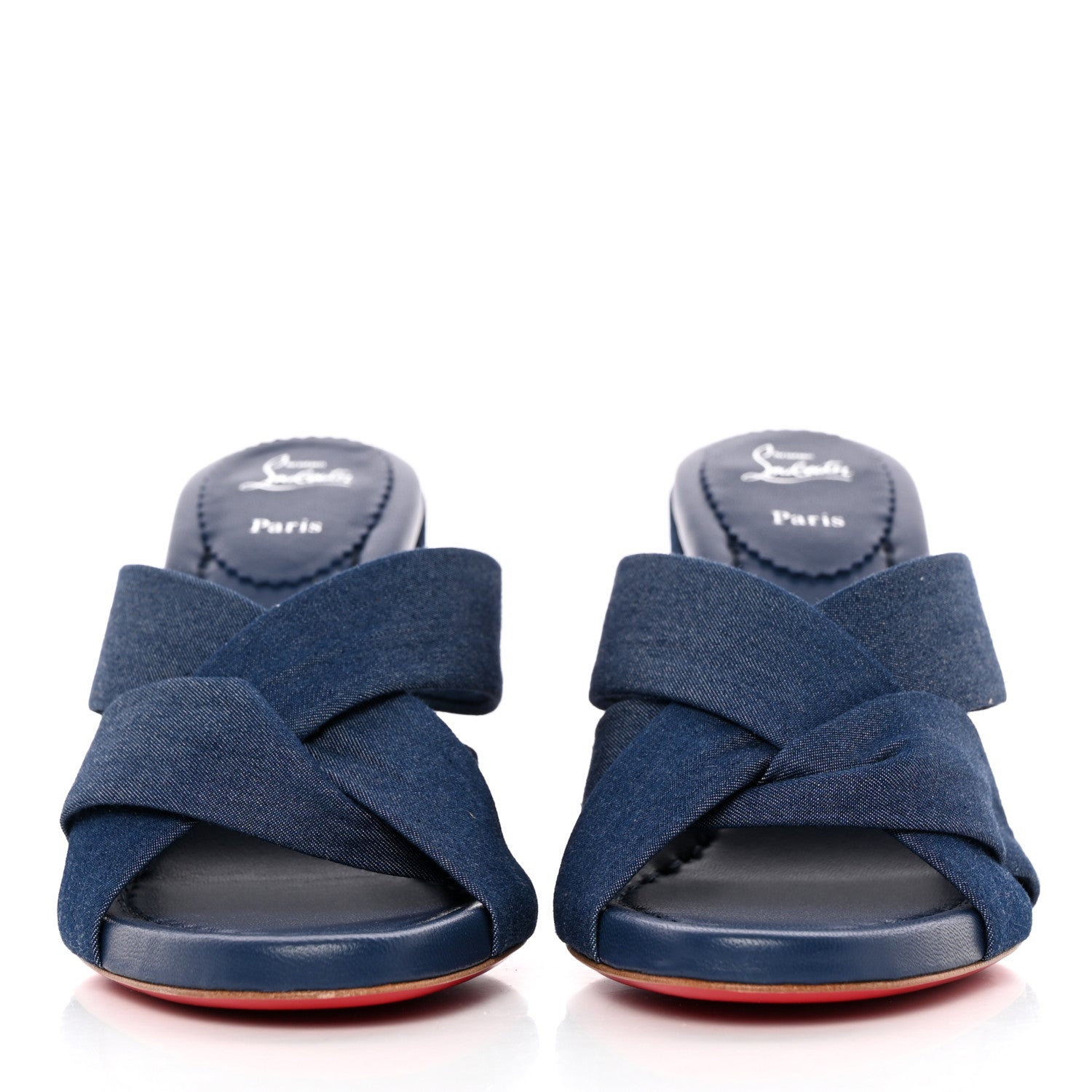 Christian Louboutin Denim Disco Club 85 Sandals 38.5 Blue 2 of 13