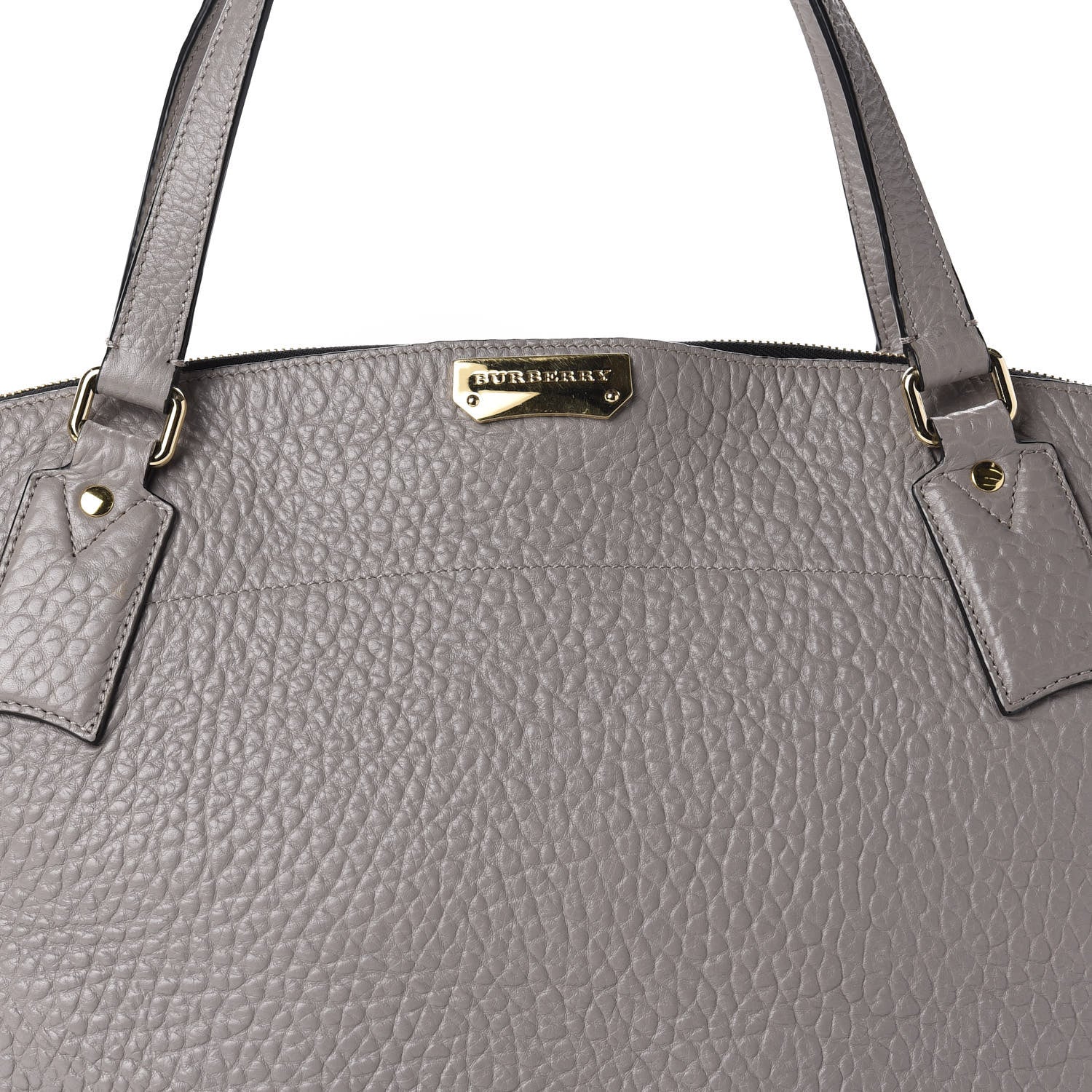 Burberry Signature Grain Calfskin Medium Welburn Tote Pale Grey 13 of 13