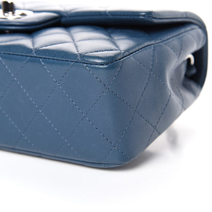 Chanel Lambskin Quilted Mini Rectangular Flap Dark Blue 9 of 12