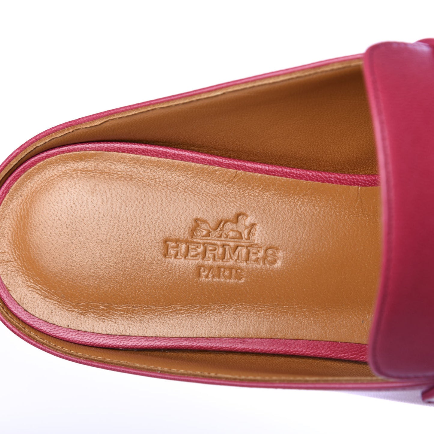 Goatskin Rivoli Mules 36 Rouge Azalee