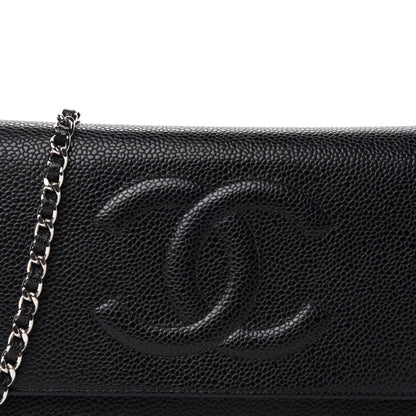 Chanel Caviar Timeless CC Wallet On Chain WOC Black 11 of 12
