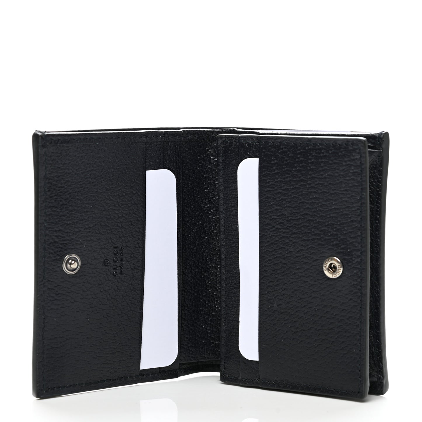 GG Supreme Monogram Textured Dollar Calfskin Web Ophidia Card Case Beige Blue