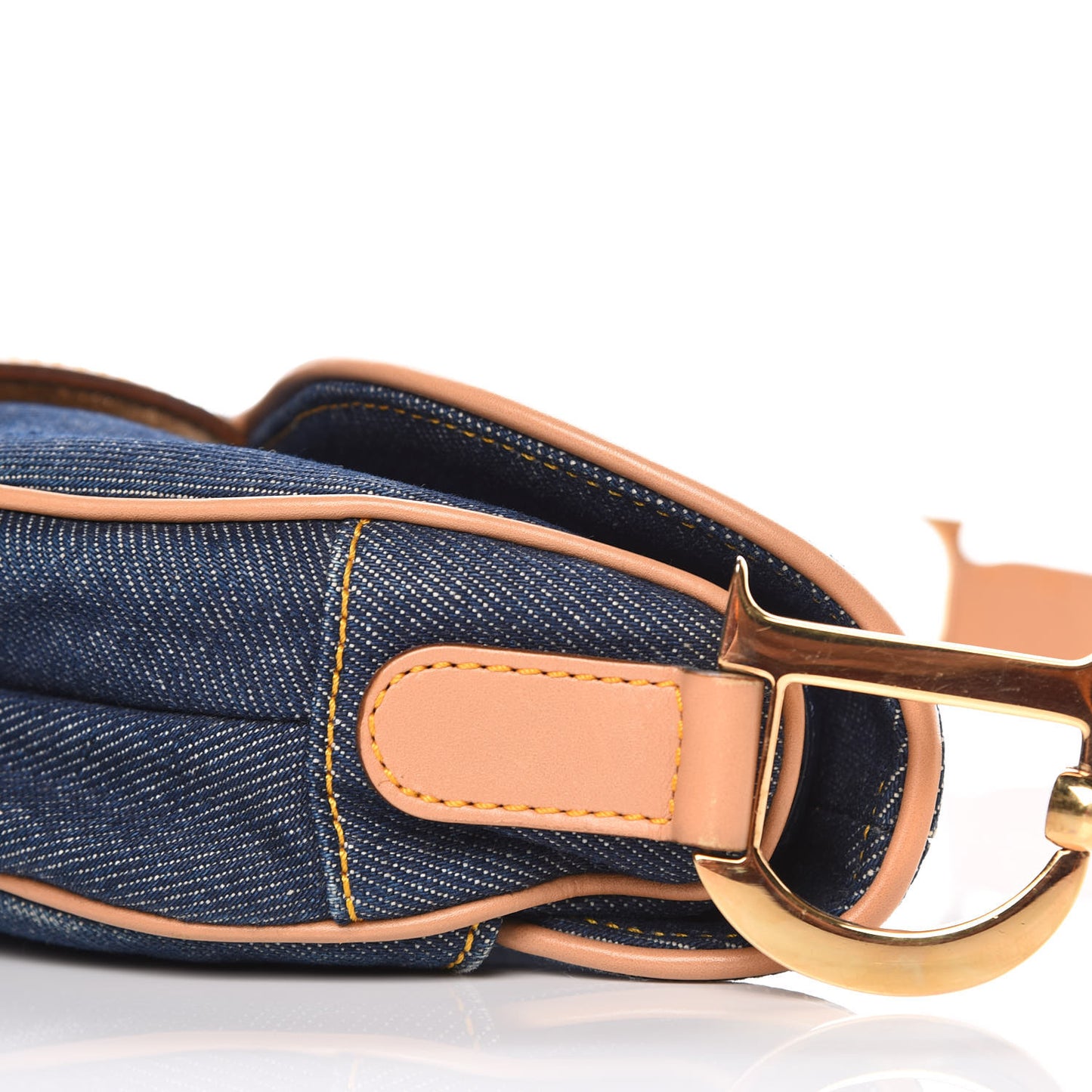 Denim Calfskin Saddle Bag Blue