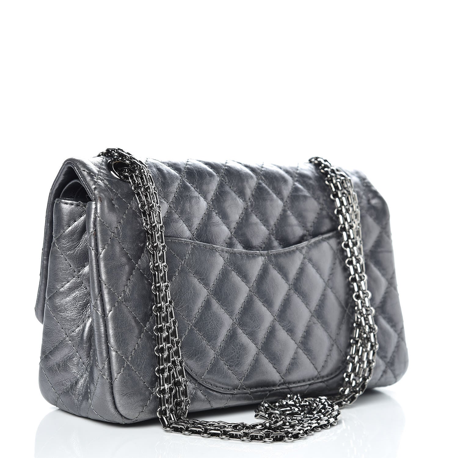 Chanel Metallic Aged Calfskin Quilted 2.55 Reissue 225 Flap Grey 3 of 14