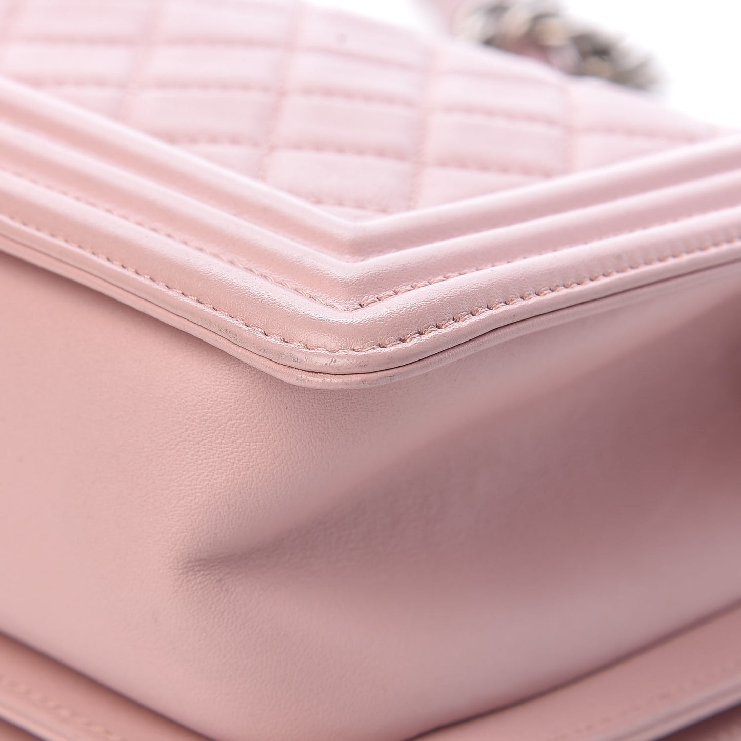 Calfskin Quilted Medium Boy Flap Light Pink