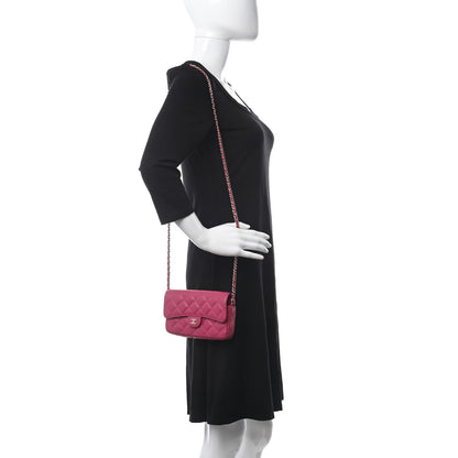 Chanel Caviar Quilted Flap Phone Holder With Chain Pink 2 of 13