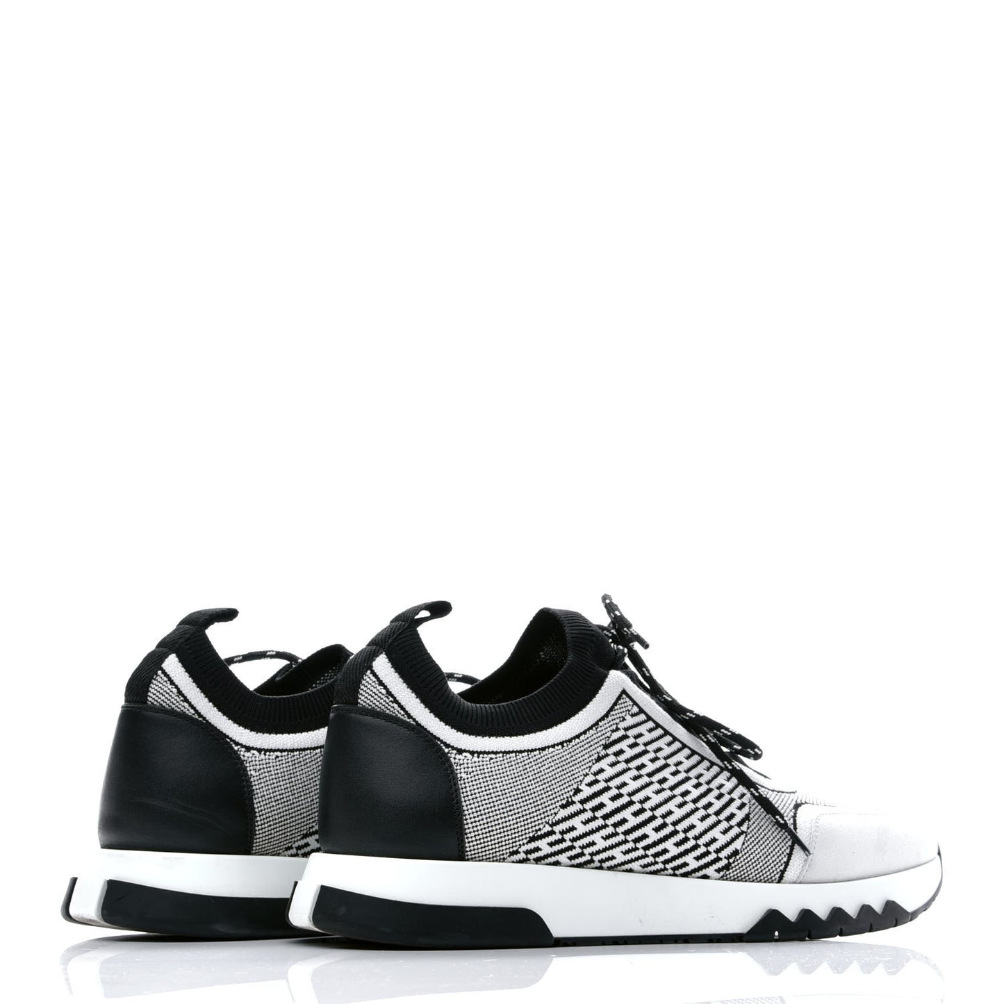 Knit Bi-Color Womens Addict Sneakers 40 Black White