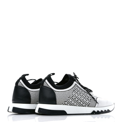 Hermes Knit Bi-Color Womens Addict Sneakers 40 Black White 4 of 8